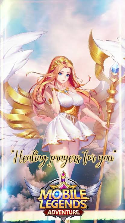 1girl, angel, angel_wings, blonde_hair, long_hair, mobile_legends:_bang_bang, rafaela_(mobile_legends)