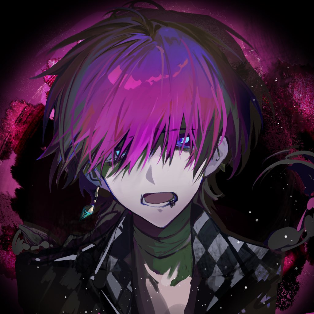 1boy, akegarasuayu, akuma_shitsuji_to_kuroi_neko, bandaged_neck, bandages, black_background, black_jacket, blue_eyes