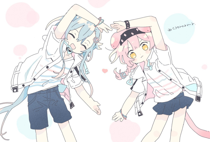 1boy, 1girl, :3, alternate_costume, animal_ears, arknights, black_hairband, blue_hair