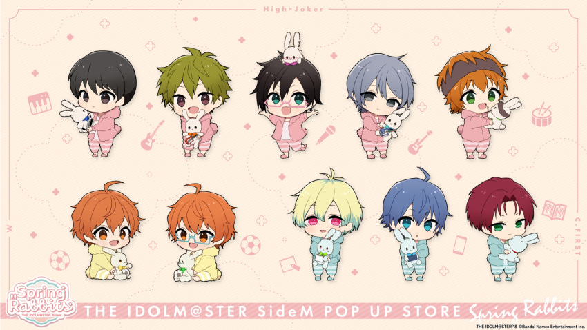 6+boys, ahoge, akiyama_hayato, amamine_shu, aoi_kyosuke, aoi_yusuke, black_eyes, black_hair