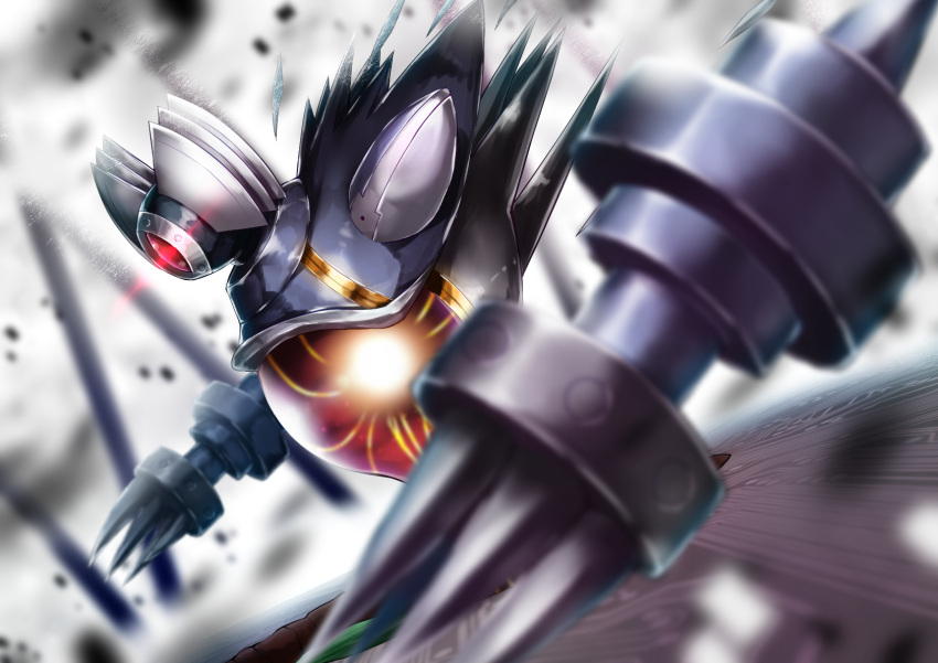 claws, commentary_request, core, detached_arm, highres, kuria_(clear_trip_second), mega_man_(series), mega_man_battle_network, mega_man_battle_network_3, proto, red_eyes, upper_body