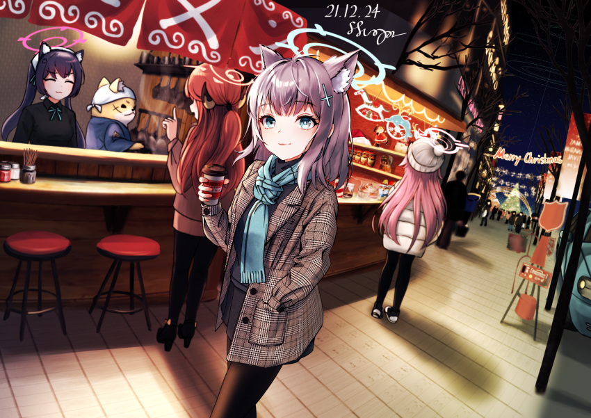 4girls, 6+others, :3, :d, ^_^, absurdres, ahoge, alternate_costume