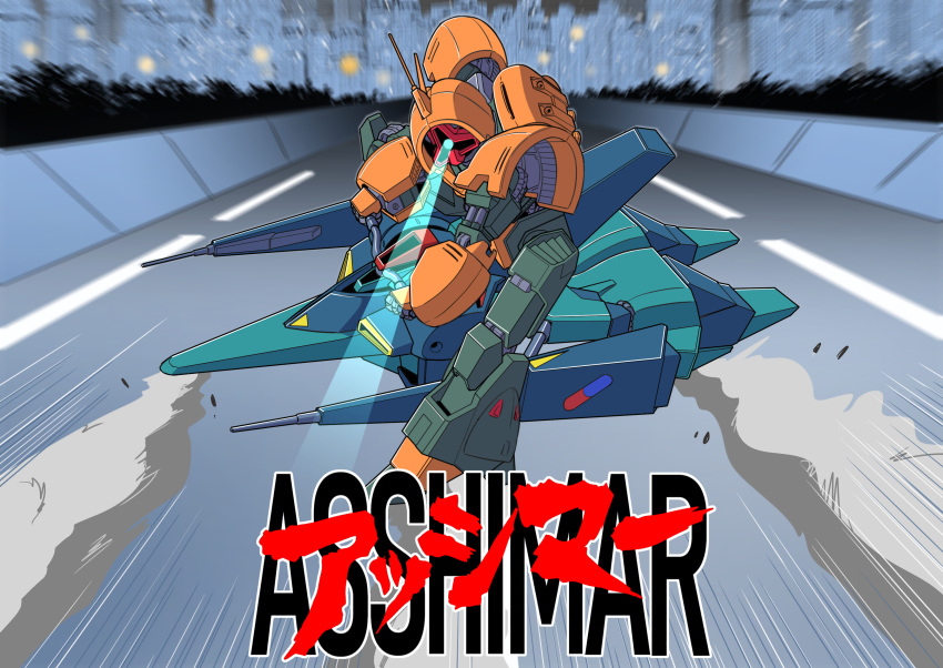 absurdres, akira, akira_slide, asshimar, blurry, blurry_background, building, character_name