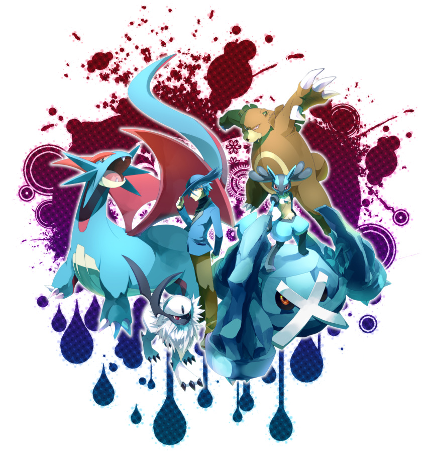 blue, gen_(pokemon), highres, lucario, metagross, mevi626, pokemon, salamence