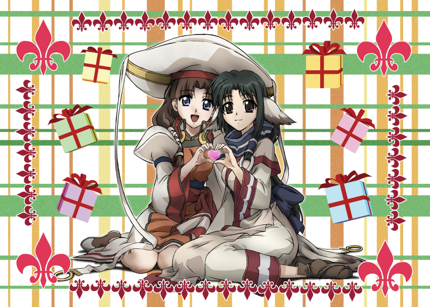 absurdres, animal_ears, black_hair, blue_eyes, brown_eyes, brown_hair, crossover, eruruw