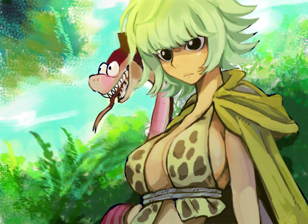 kyun_(kana1), marguerite, one_piece, short_hair, snake