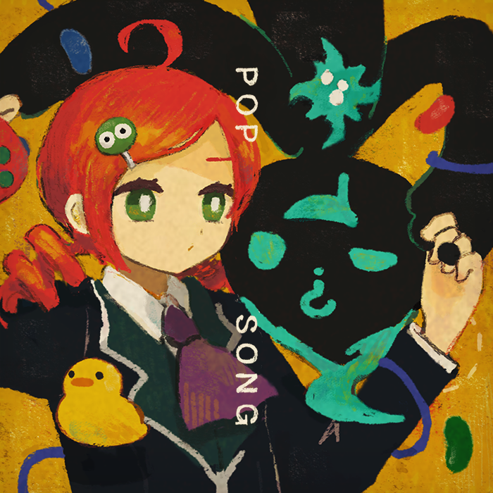 1boy, 1girl, ?, ahoge, andou_ringo, ascot, blazer, bright_pupils