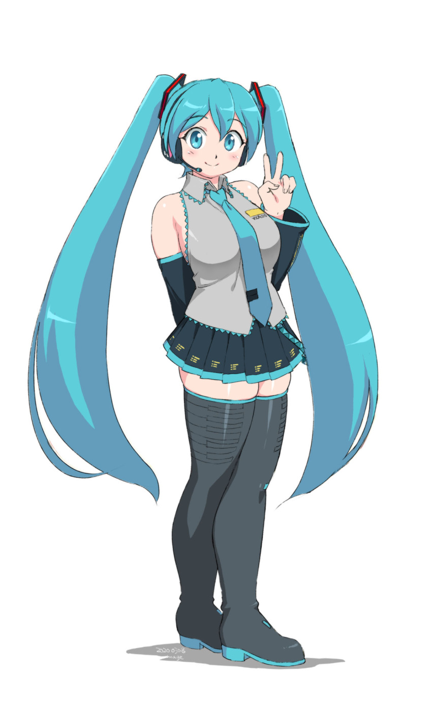 1girl, aqua_eyes, aqua_hair, bare_shoulders, blush, boots, breasts, check_commentary