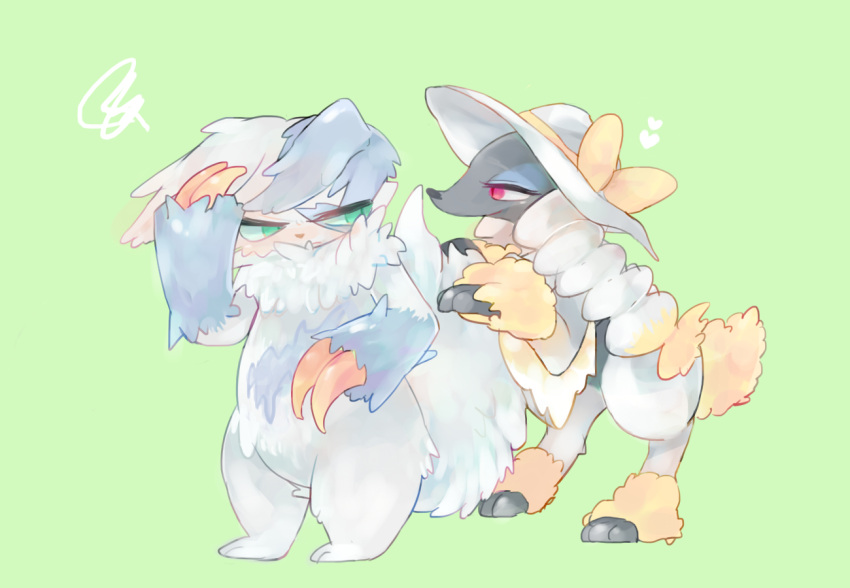 1other, alternate_color, animal_ears, annoyed, blonde_hair, blue_eyeshadow, blue_fur, blush