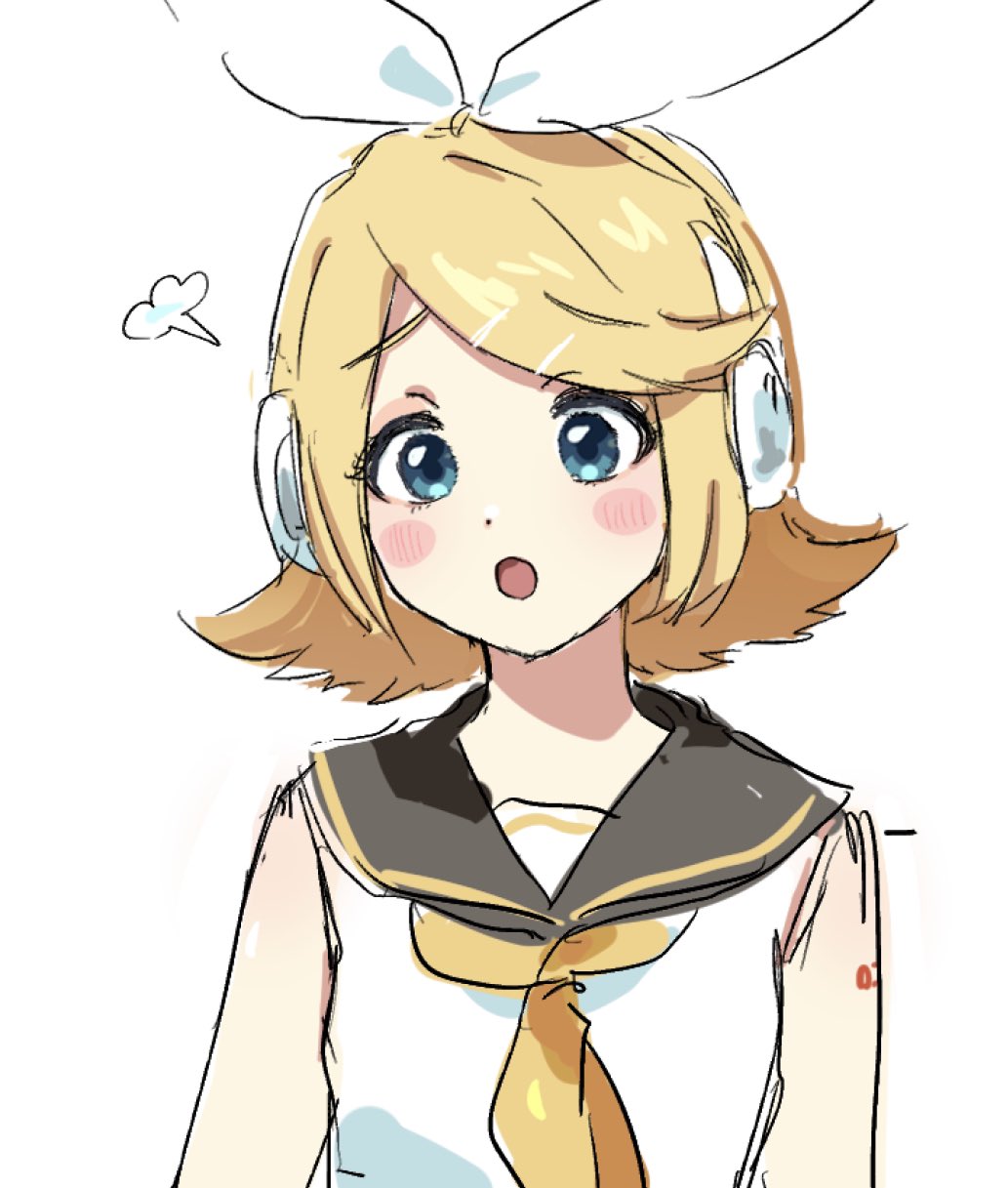 100_(hundredwell), 1girl, :o, =3, arm_tattoo, black_sailor_collar, blonde_hair, blue_eyes