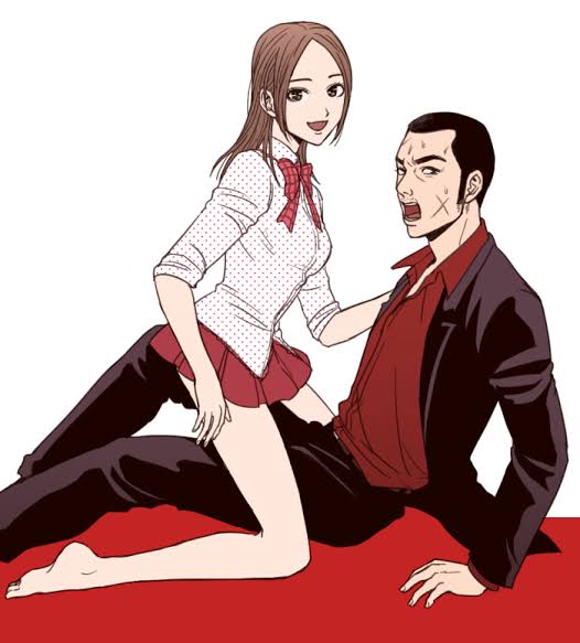 1boy, 1girl, back_street_girls:_gokudolls, back_street_girls:_gokudols, long_hair, open_mouth, scar_on_cheek, yamamoto_aily