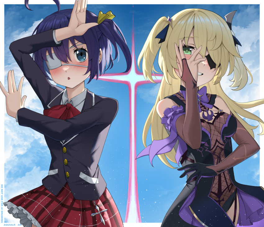 1girl, absurdres, ahoge, aquilar, bare_shoulders, bat_ornament, black_ribbon, blazer