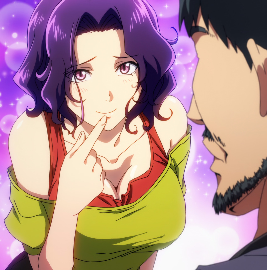 grand_blue, hamaoka_azusa, highres, purple_hair, screenshot