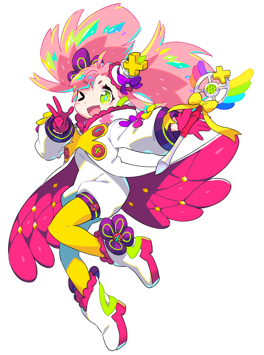 1girl, child, haruka_nana, nagimiso, nanahira, open_mouth, pink_hair, twintails, utau, utauloid