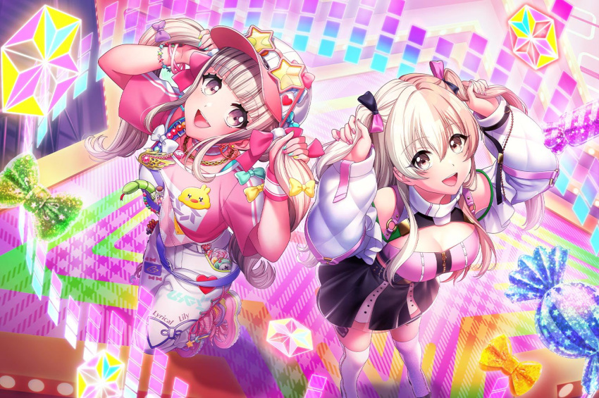 d4dj, dress, grey_eyes, grey_hair, long_hair, shinomiya_kokoa, shiratori_kurumi