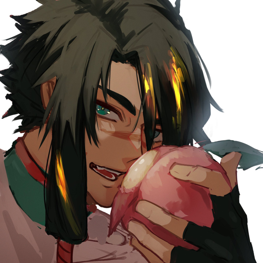 1boy, black_hair, blonde_hair, blue_eyes, dark-skinned_male, dark_skin, fate/grand_order, fate_(series)