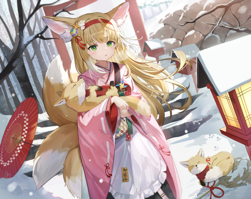 1girl, :o, animal, animal_ear_fluff, animal_ears, apron, architecture, arknights