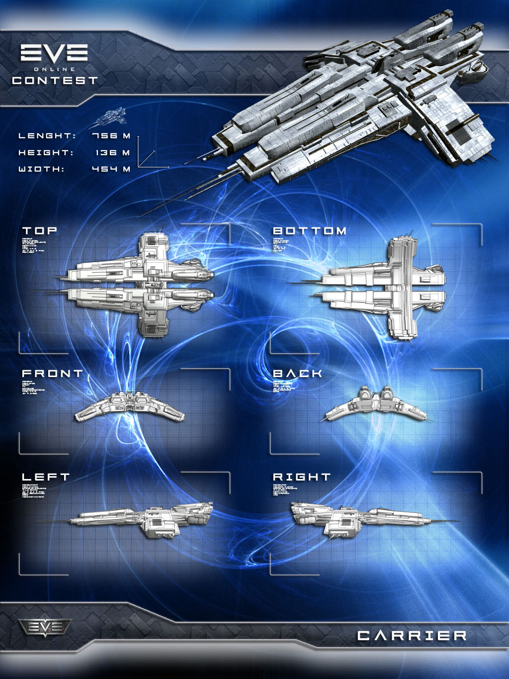 battlecruiser_(eve_online), blue_theme, caldari_state_(eve_online), carrier, commentary, concept_art, copyright_name, eve_online