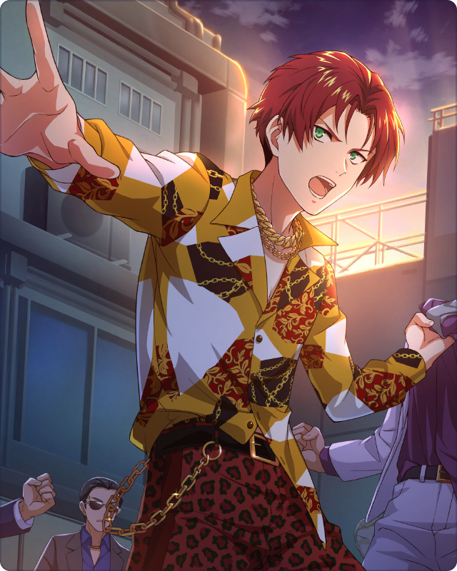 4boys, belt, black_hair, card_(medium), fingernails, green_eyes, idolmaster, idolmaster_side-m