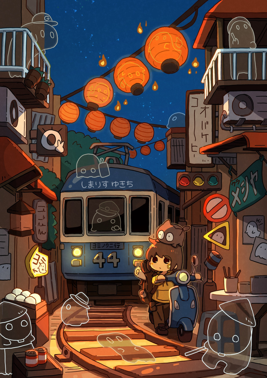 1girl, absurdres, air_conditioner, animal_on_head, backpack, bag, bandaid, bandaid_on_face