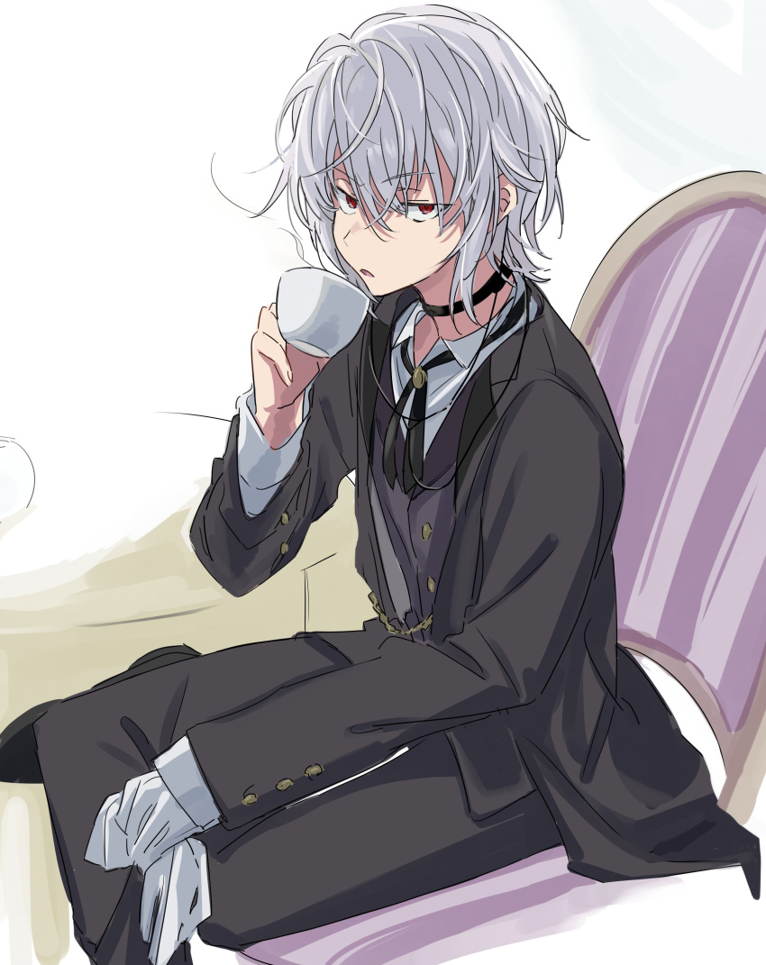 1boy, absurdres, accelerator_(toaru_majutsu_no_index), albino, ambiguous_gender, androgynous, anninn_do_fu, black_choker