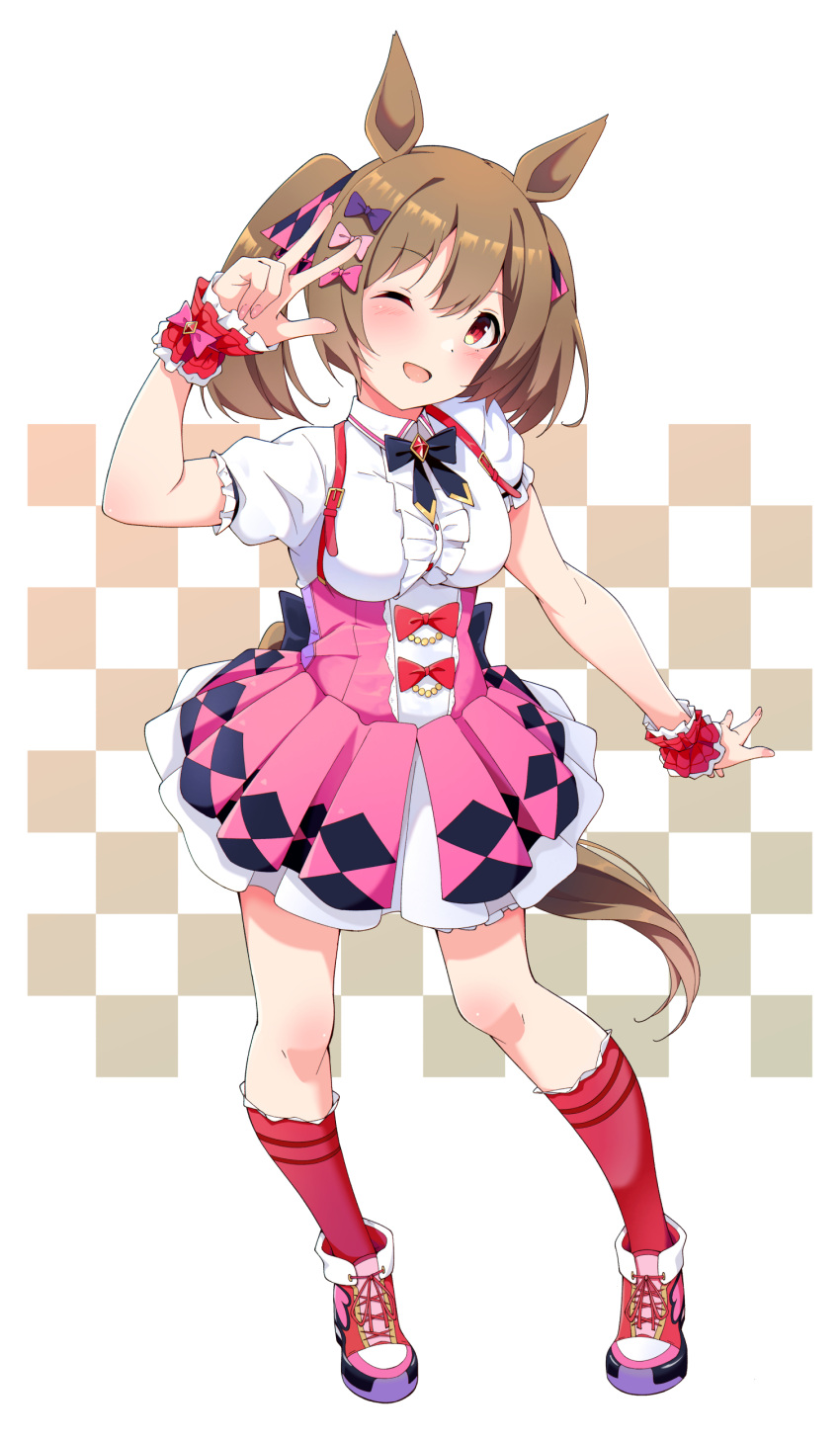 1girl, :d, absurdres, animal_ears, black_bow, black_bowtie, blush, bow