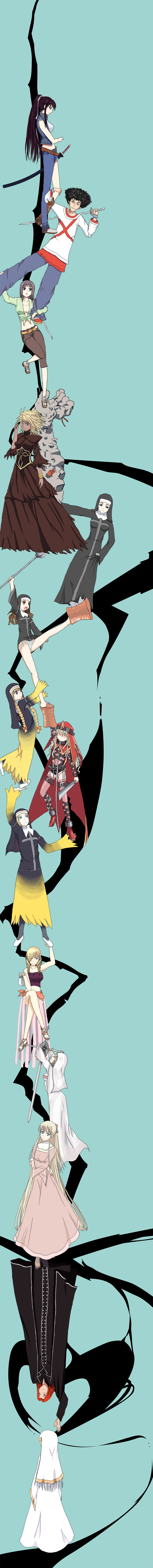 angelene, anieze_sanctis, black_hair, blonde_hair, blue_eyes, durarara!!, gothic_lolita, habit