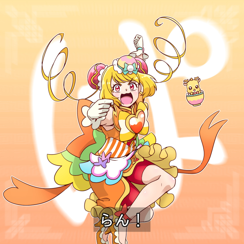 :d, back_bow, bike_shorts, blonde_hair, bob_cut, bow, brooch, bun_cover