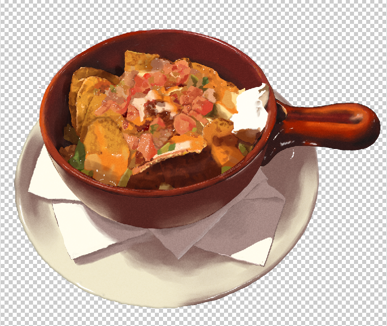 checkered_background, cheese, chips_(food), food, food_focus, hacotan_(hakoniworks), nachos, napkin