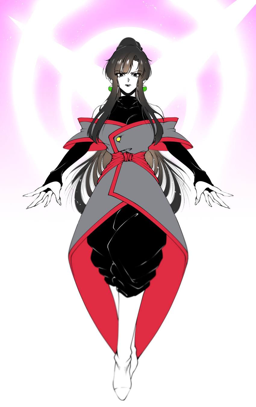 1girl, absurdres, alternate_costume, alternate_form, bare_shoulders, black_eyes, black_hair, chi-chi_(dragon_ball)