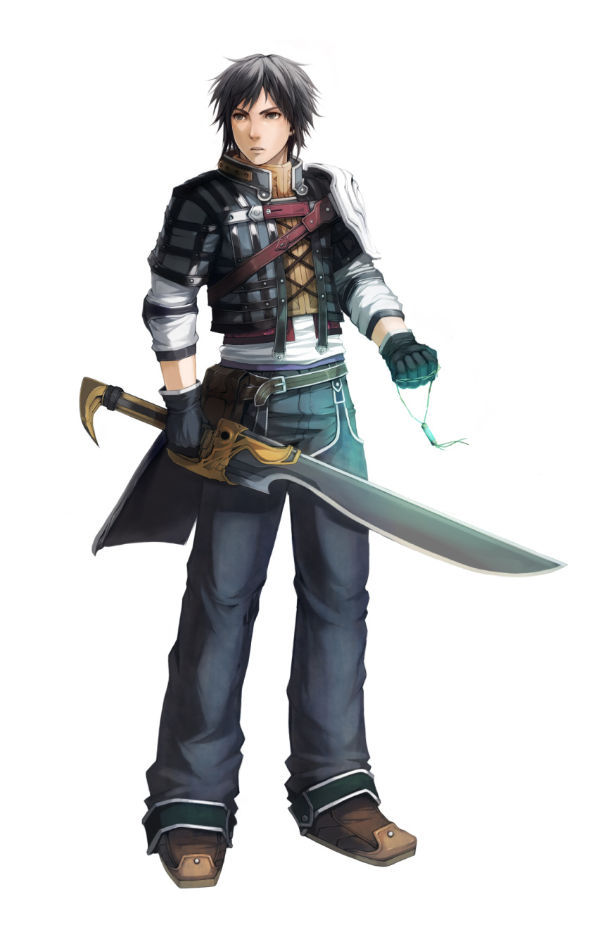 black_hair, gloves, highres, inukichi, jewelry, male, pendant, rush_sykes