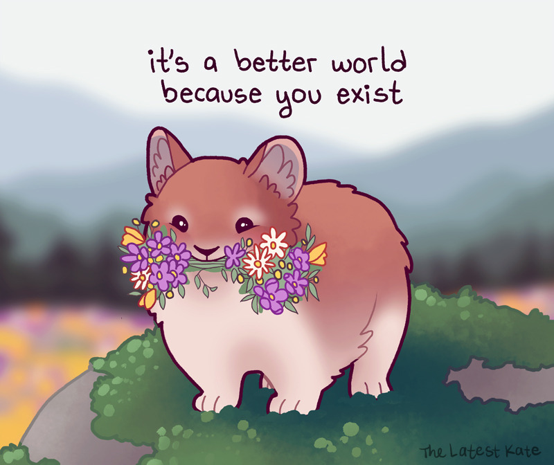 animal, animal_ear_fluff, animal_focus, artist_name, blurry, blurry_background, bouquet, commentary