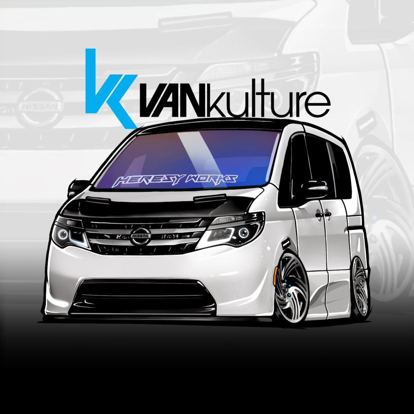 car, chibi, chris_ilst, commission, highres, motor_vehicle, nissan, nissan_serena