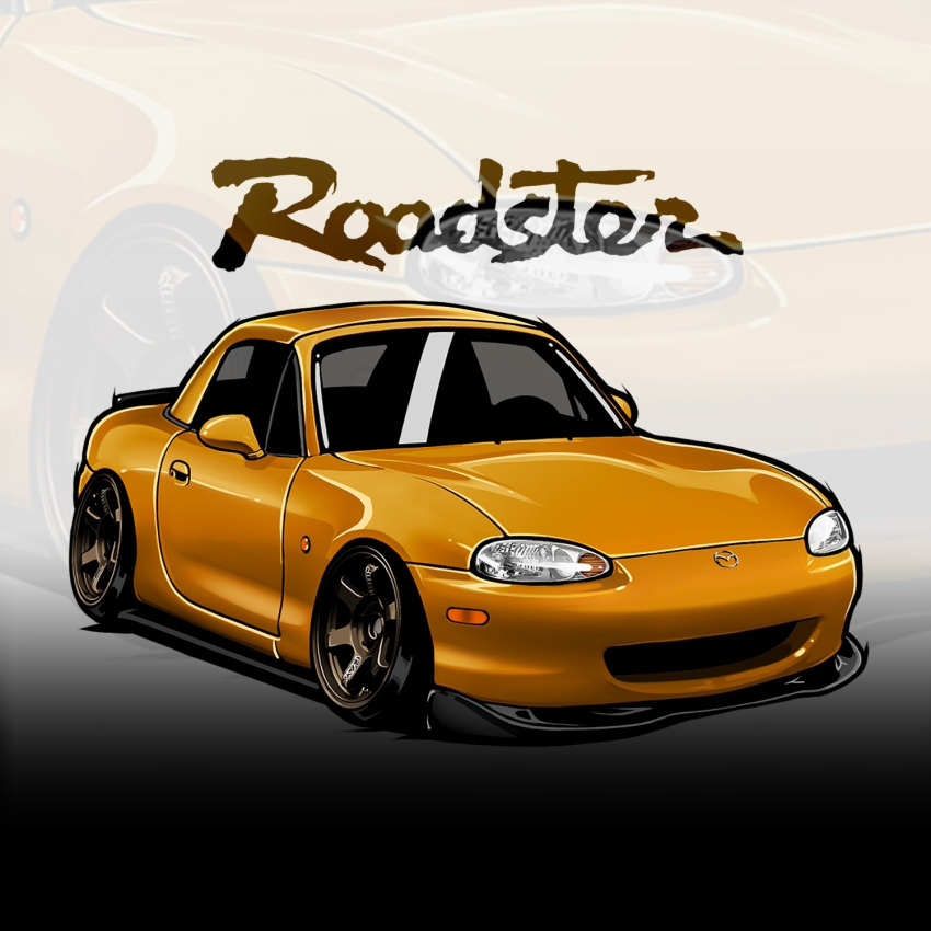 car, chris_ilst, commission, eunos_roadster, highres, mazda, motor_vehicle, no_humans