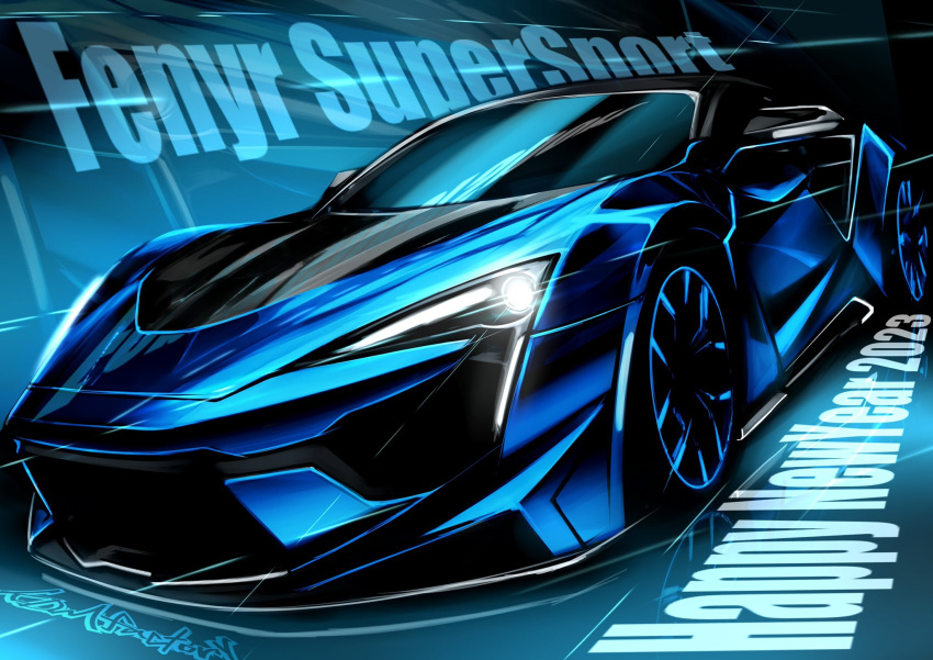 2023, artist_name, blue_background, blue_car, blue_theme, car, chris_ilst, glowing