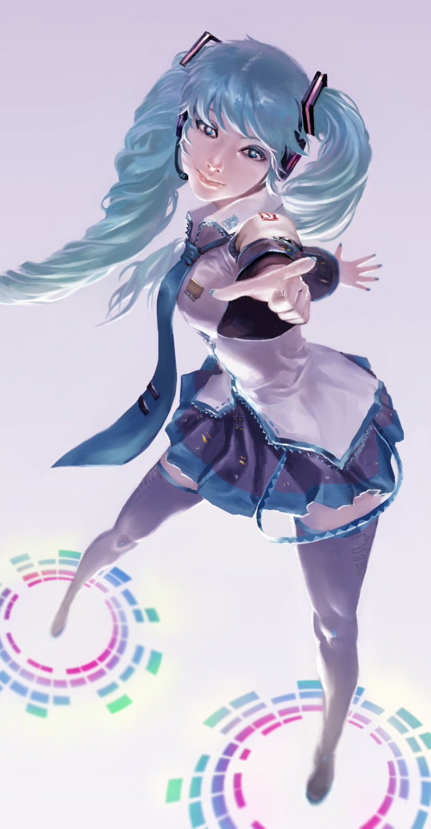 1girl, black_footwear, black_skirt, blue_eyes, blue_necktie, boots, breasts, cypressdahlia