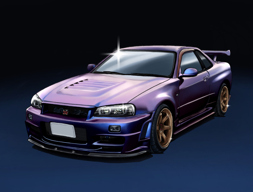 absurdres, car, glint, highres, motor_vehicle, nissan, nissan_skyline, nissan_skyline_gt-r