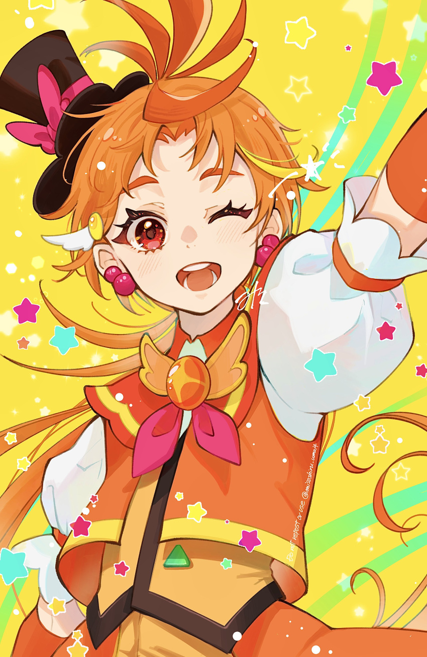 1boy, absurdres, blush, brooch, cure_wing, earrings, highres, hirogaru_sky!_precure