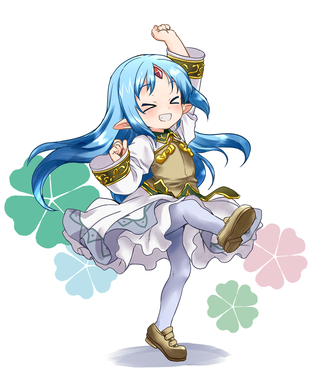 >_<, 1girl, arm_up, blue_hair, brown_footwear, brown_shirt, child, clenched_hands