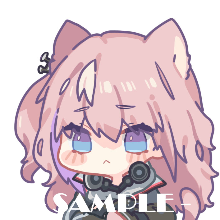 1girl, :<, animal_ears, blue_eyes, blush_stickers, cat_ears, cat_girl, cat_tail