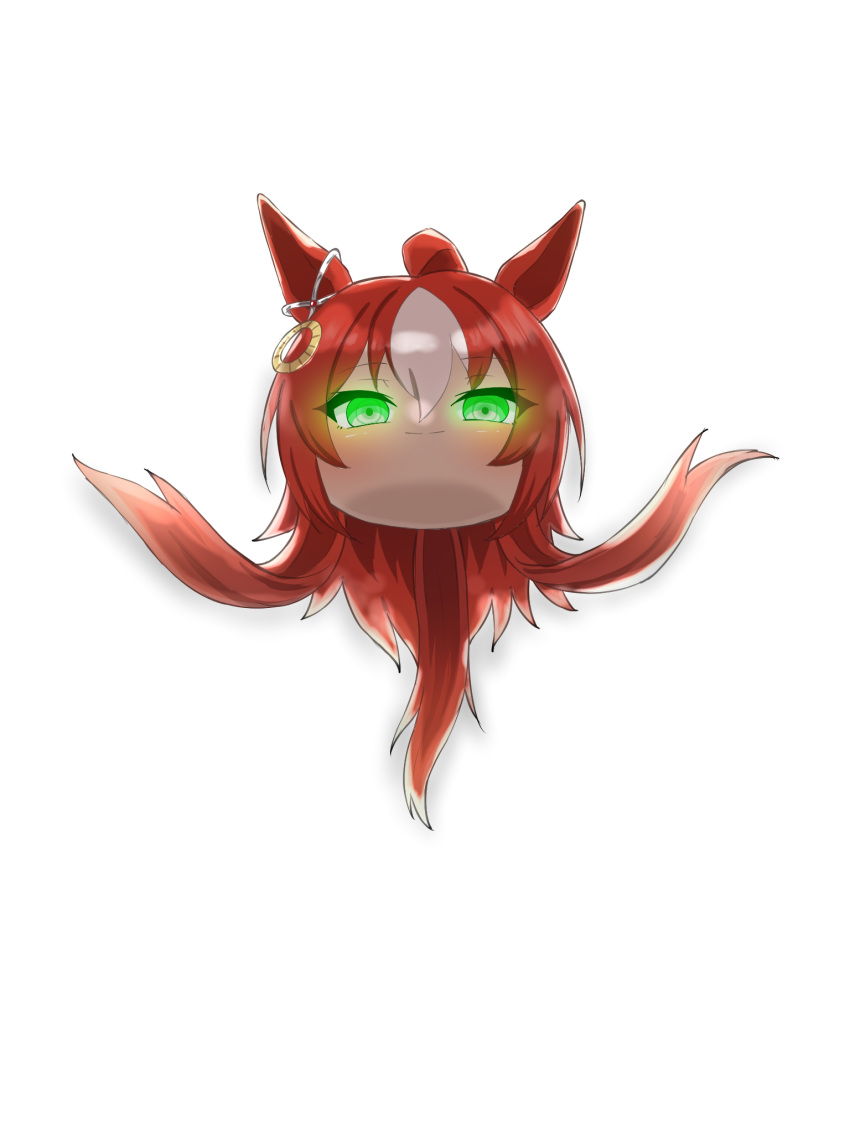1girl, ahoge, animal_ears, commentary_request, dark-skinned_female, dark_skin, darley_arabian_(umamusume), ear_ornament