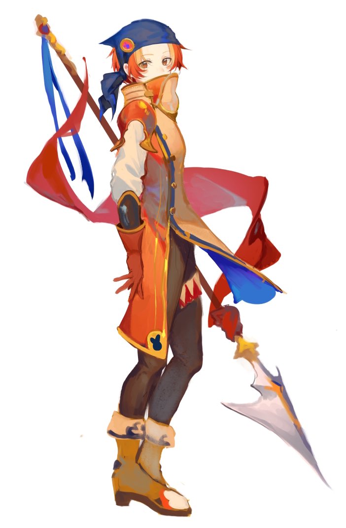 1boy, bandana, bandana_waddle_dee, blue_bandana, boots, brown_pantyhose, coat, gloves