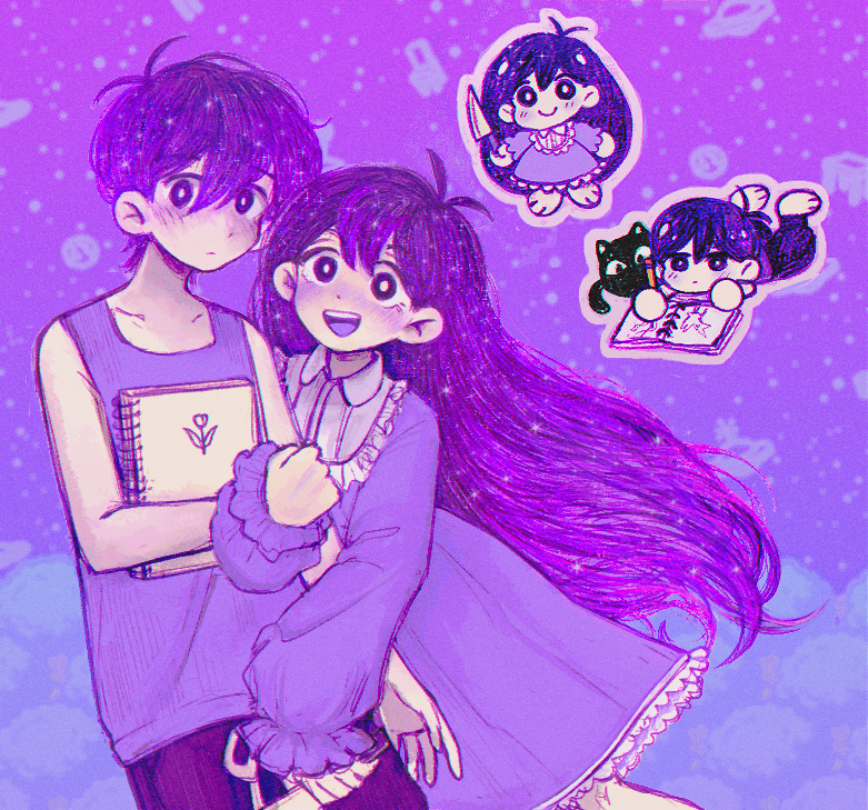 1boy, 1girl, alternate_costume, blush, bright_pupils, chibi, closed_mouth, collarbone
