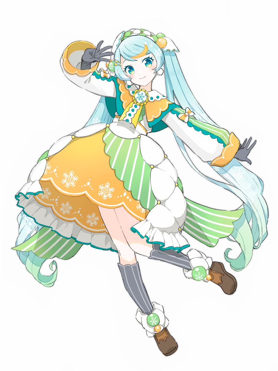 1girl, agonasubi, black_gloves, black_socks, blue_hair, boots, bow, brown_footwear