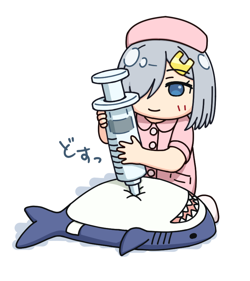 1girl, alternate_costume, blue_eyes, commentary_request, dress, grey_hair, hair_ornament, hair_over_one_eye