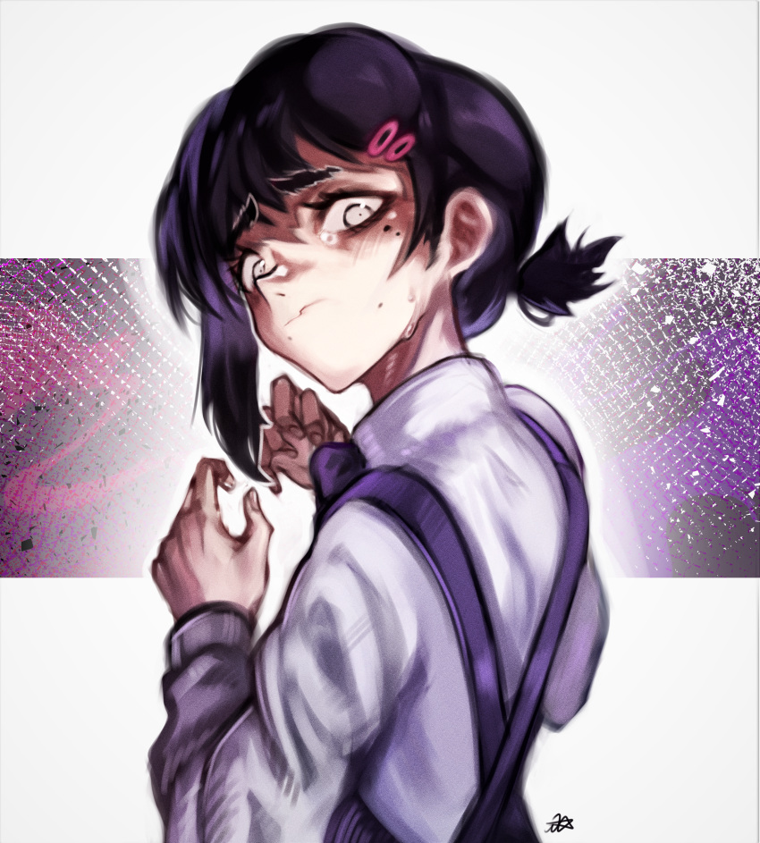 1girl, absurdres, black_dress, black_hair, blush, chainsaw_man, closed_mouth, dress