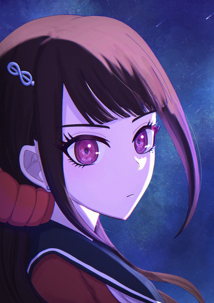 1girl, absurdres, arironpawa, black_sailor_collar, brown_hair, closed_mouth, danganronpa_(series), danganronpa_v3:_killing_harmony