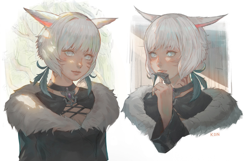 1girl, animal_ears, black_choker, black_dress, brooch, cat_ears, choker, claw_ring