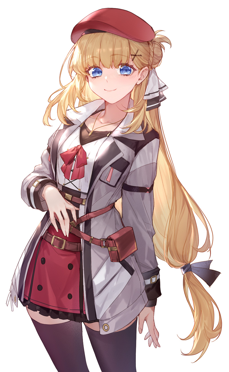 1girl, achan_(blue_semi), agnes_claudel, belt_pouch, blonde_hair, blue_eyes, coat, eiyuu_densetsu