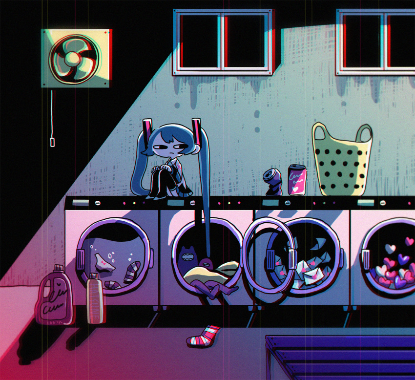 <o>_<o>, 1girl, absurdly_long_hair, air_bubble, air_conditioner, backlighting, black_skirt, blue_hair